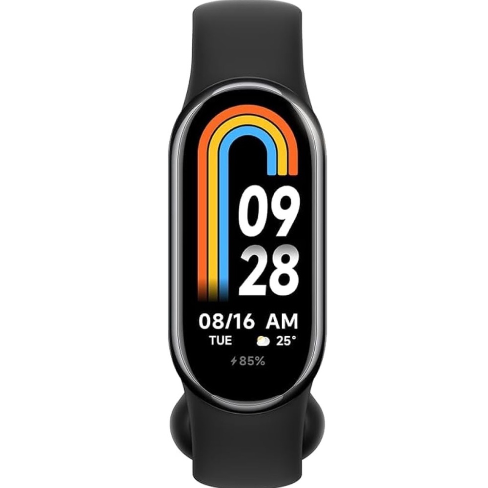 Black Smartwatch with Round Display and Silicone Band—Xiaomi Smart Band 8